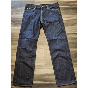Hugo Boss Texas Straight Leg Mens Jeans 38x34 Blue Denim Stretch Dark